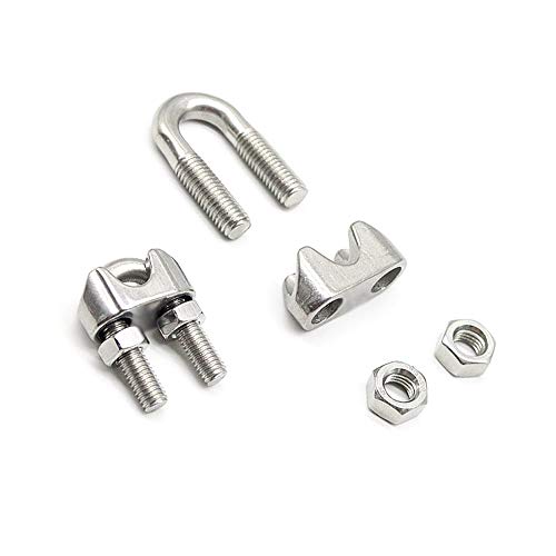 Ispinner SW-25 25Pcs Stainless Steel Wire Rope Cable Clip Clamp Assortment Kit 1/16 Inch 1/8 Inch 3/16 Inch 1/4 Inch thumb #2