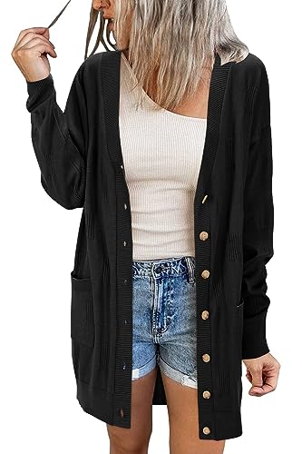 Arach&Cloz Women's Lightweight Cardigan Sweater Fashion Long Sleeve Summer Casual Outfits with Pocket Cozy Clouds