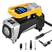 rourlinge 12V DC Portable Air Compressor Pump, 150 PSI Car Digital Display Air Pump Tire Inflator with Preset Pressure Auto Shut Off Gauge and Emergency Light for Car Tyre, Motorcycle, Bicycle