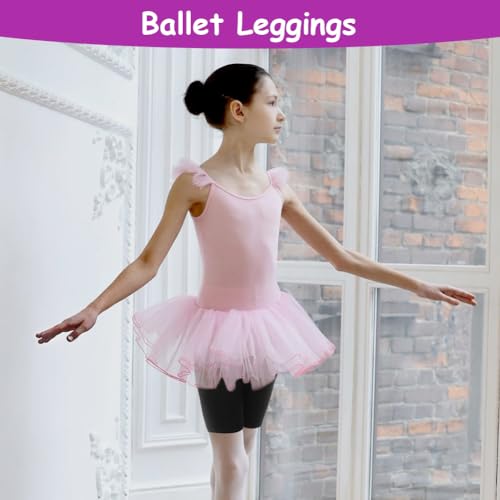 AOOWU Mädchen Gymnastik Turn Shorts, Sport Gym Dance Ballett Shorts, Mädchen Radlerhose, Unter Rock Unterhosen, Baumwolle, 3 Paar(160cm)