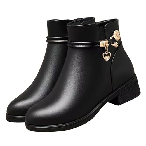 Bottines femme talon compensé chaudes et bottes légères avec zip pour l'hiver