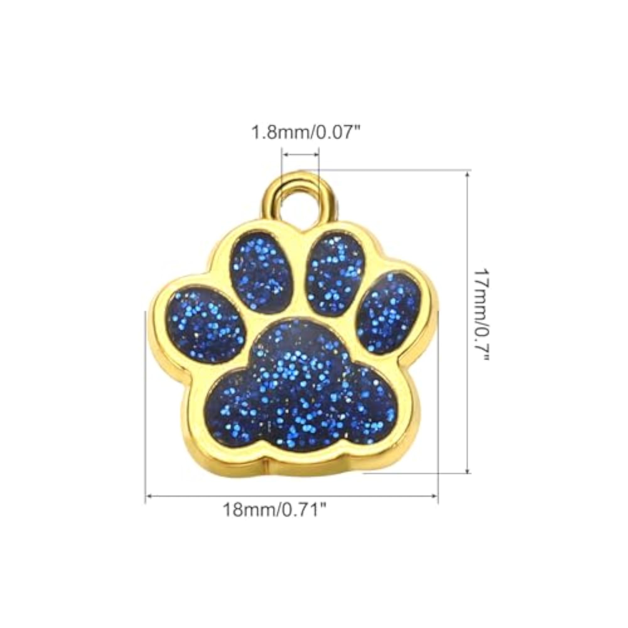 10 Pcs Crystal Paw Print Pendants for DIY Jewellery Making