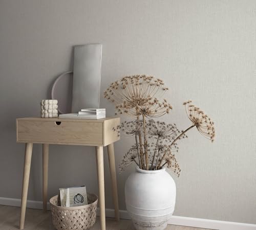 marburg Tapete Grau Leicht Strukturiert Uni Modern für Wohnzimmer Schlafzimmer Küche 10,05 x 0,53
