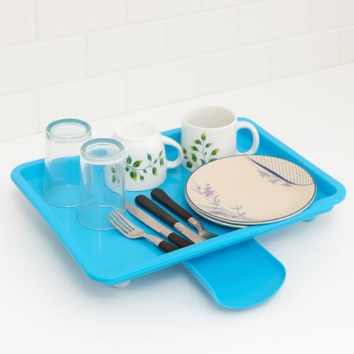 Image of SmartSlide Plastic Tray (12X17 Inch) for Dish Drainer Basket Dish Rack Drip Tray /Water Collector for Utensil Rack