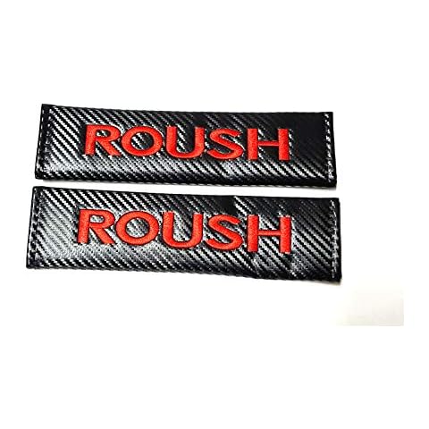 Vestian 2X Carbon Fiber Sport Mustang Seat Belt Cover Shoulder Pad Cushion with Roush for Mustang Racing Cover
