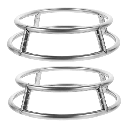 OFFSCH 2Pcs Stainless Steel Pot Holder Round Heat Insulation Rack for Frying Pans Multi Functional Kitchen Accessory and Sturdy Design for Storage and Cooking