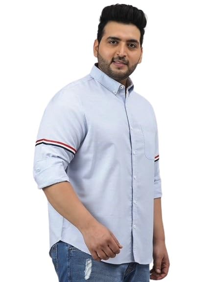 Image of Plus line Men Plus Size Stylish Solid Casual Shirts