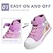 FUNCOO PLUS Girls Light Up Shoes Toddler Canvas Sneakers Kids High Top Fashion Shoe, Unicorn, Little Kid Size 11