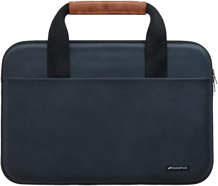 Mobile Pixels 14-15.6 inch Laptop Sleeve Case Bag for Book MacBook Pro Handbag Cover Lenovo Dell Toshiba HP ASUS Acer Chromebook Notebook -Navy Blue Duex (14-15.6")