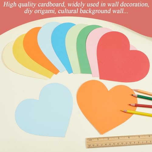 SOFPLATE 8 conjuntos 72 peças de recortes de papel de coração de 15 cm recortes de quadro de avisos