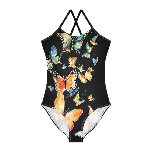 Butterflies Night Sky Girls One-Piece Swimsuit Beach Bathing Suit