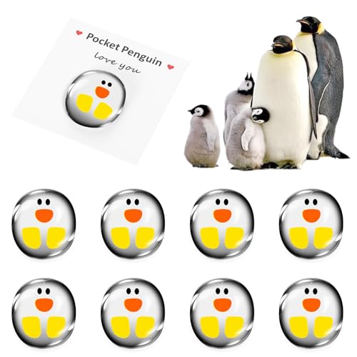 8pcs A Little Pocket Penguin Hug Inspirational Gifts for Women Men Mini Cute Animal Decoration Funny Pocket Hug Penguin Stress Relief Toy for Birthday Wedding Party Valentine's Day Lover Friend Gift
