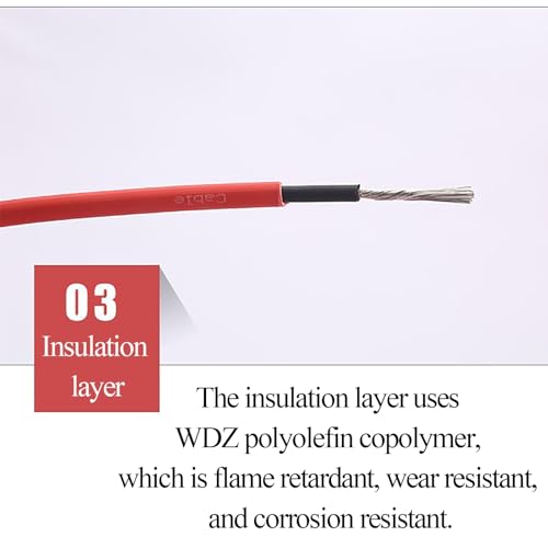 Cable solar 10mm2 para conectar paneles a inversores fotovoltaicos de 200 pies PV1-F unipolar 6