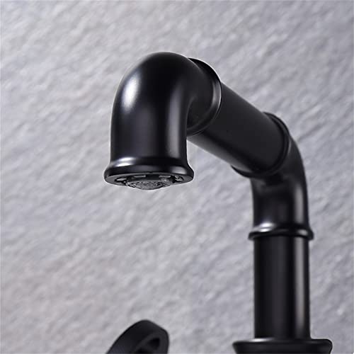Grifo de baño negro corto que evita salpicaduras en lavabos pequeños 5