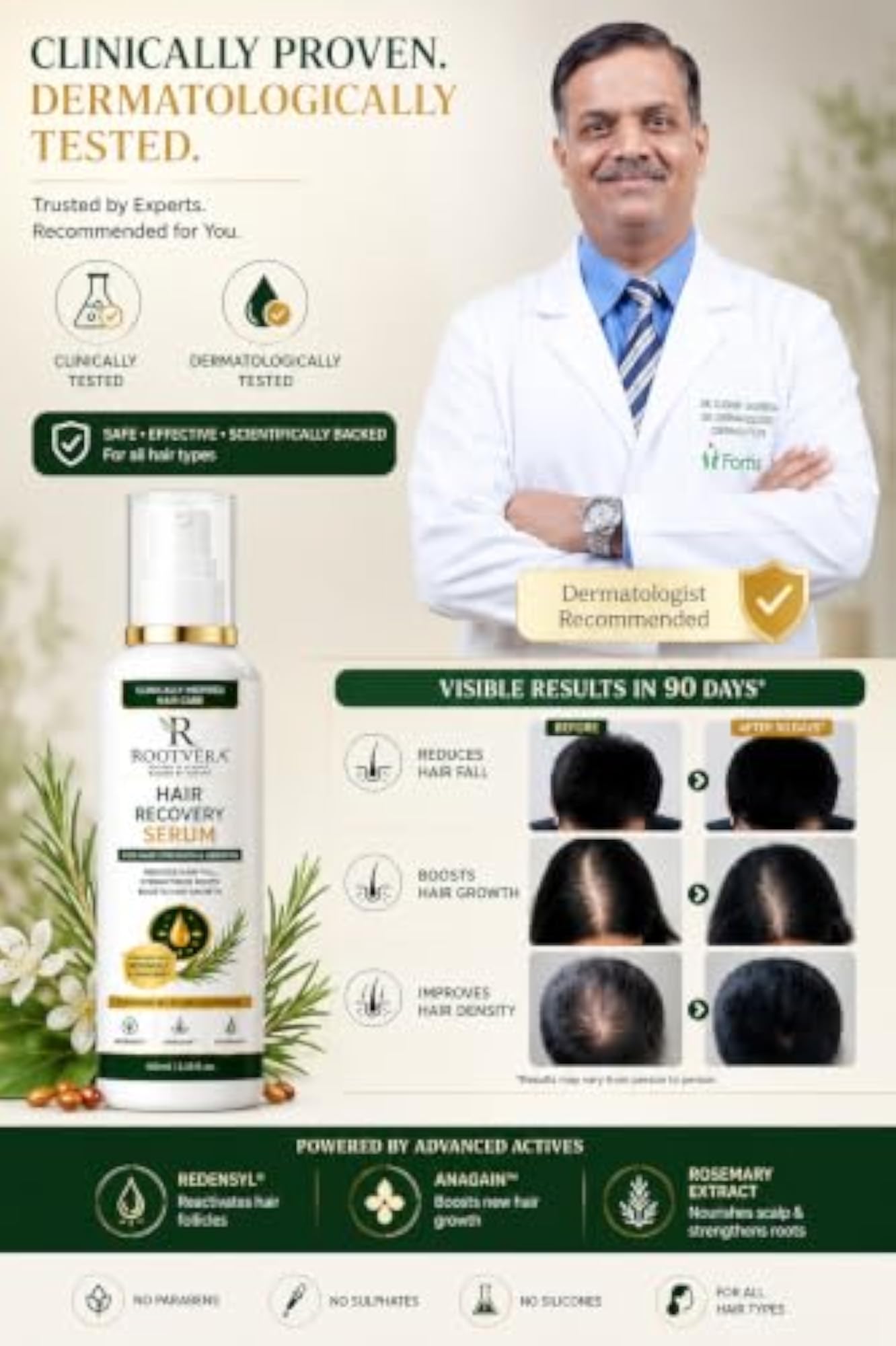 Hair Regrowth Serum with Redensyl & Anagain