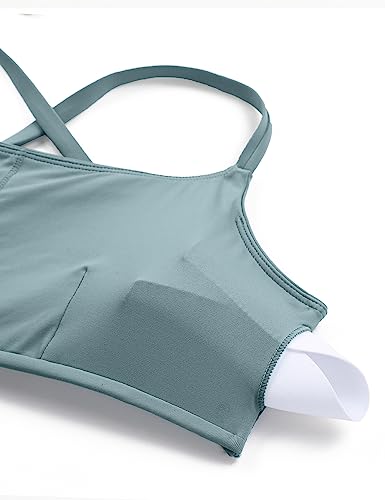 Image of CRZ YOGA D-DD Scoop Neck Bikini Tops | Removable Pads, Adjustable Spaghetti Straps, Swim, Bathing Suit Bra for Women
