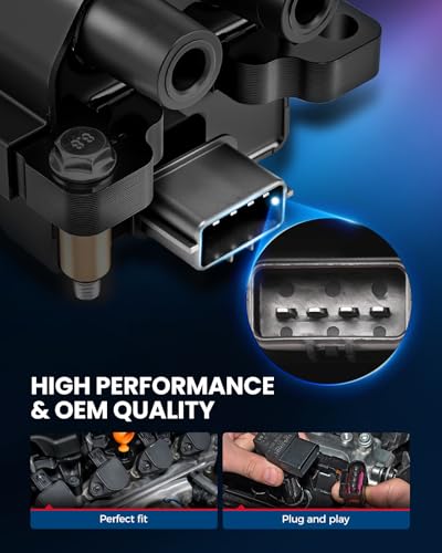 Image of KAX Ignition Coil & 4 Spark Plugs Set for Outback, Impreza, Forester | (w /Tool)Fits Outback 2005-2009 2.5L, Impreza 2005-2010 2.5L, Forester 2005-2008 2.5L, Legacy 2005-2009 2.5L, 9-2X, UF538