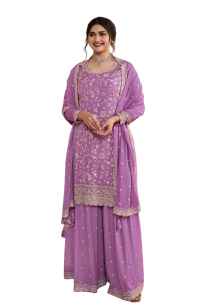 FASHION Indian Designer Sharara Suit Salwar Kameez Suit Palazzo For Women-image-9