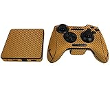 Skinomi Gold Carbon Fiber Full Body Skin Compatible with Razer Forge TV (Full Coverage) TechSkin Anti-Bubble Film