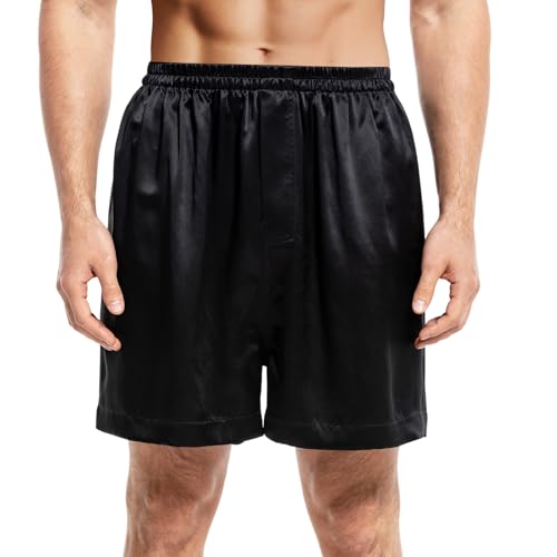 COLD POSH Men's Silk Boxers Luxury Mulberry Silk Underwear, Smooth Loungewear Shorts