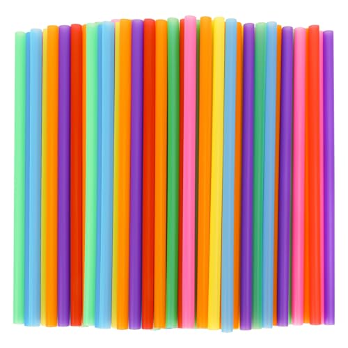 Tomnk 120 Pack Smoothie Straws, 10.3 Inches Straws Disposable, Milkshake Plastic Straws in Assorted...