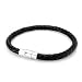 JewelrieShop Braid Leather Bracelet Wristband, Stainless Steel Magnetic Lock Clasps, Cuff Bangle, Leather Cord