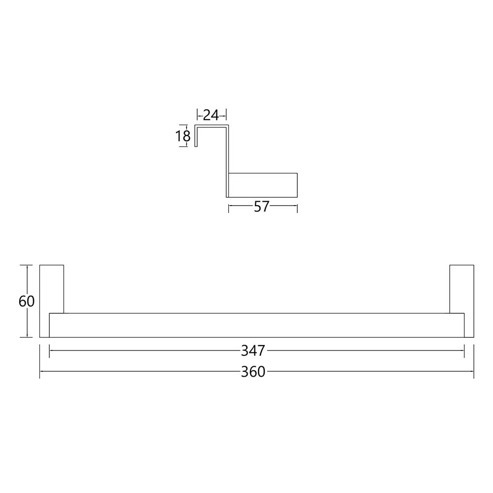 Kibath L322294 Toallero Mueble de baño (36cm). Sin taladros, Fabricado en Acero Inoxidable con Acabado Cromo Brillo