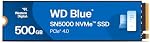 Western Digital 500GB WD Blue SN5000 NVMe Internal Solid State Drive SSD - PCIe Gen 4.0, M.2 2280, Up to 5,000 MB/s - WDS500G4B0E