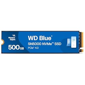 WD Blue SN5000 NVMe SSD 500 GB interne SSD (Geschwindigkeiten von bis zu 5.000 MB/s/4.000 MB/s Lesen/Schreiben, 300 TBW, Western Digital nCache 4.0, Acronis True Image for Western Digital)
