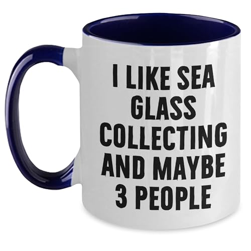 Sea Glass Collecting Gifts for Friends, Funny Quote Coffee Mug, Two Tone Colors, 11oz Graduation Present