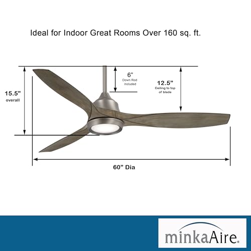 Minka-Aire F749L-BNK Viper 60" Ceiling Fan with LED Lights, Burnished Nickel thumbnail 7