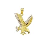 Material: 585 Gold Goldanhänger Adler in 585 Gold Gelbgold & Weißgold Anhänger Kettenanhänger Schmuck 2697