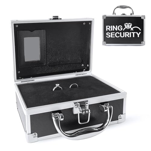Ring Bearer Security Briefcase with Holder Pad, Wedding Security Case Buckle Portable Ring Box for Proposal Ceremony, Special Agent Guard Protector for Boys to Carry