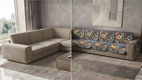 Image of L Shape Sofa Cover 3+2 Seater Pack of 14