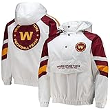 Starter Men's White/Burgundy Washington Football Team Thursday Night Lights Raglan Half-Snap Hoodie...