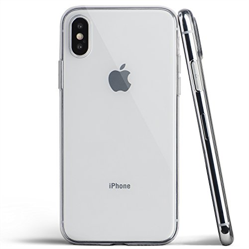 totallee Clear Thin iPhone X Case, Thinnest Soft Cover Slim Flexible TPU - for Apple iPhone X (2017) (Transparent)