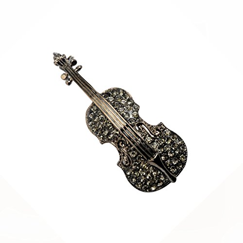 Homyl Instrumento De Violino De Música De Cristal Do Vintage Broche Em Forma De Pino Decoração De Fe