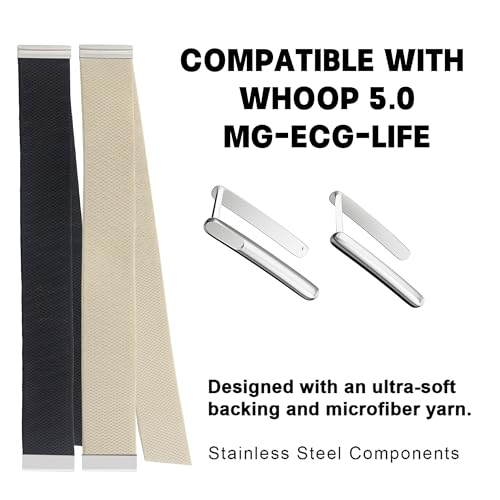 Fitcent Adjustable SuperKnit Bicep Band Compatible with Whoop 5.0 Whoop One+Peak/MG Life, Soft Nylon Bicep Bands with Stainless Steel U Shape for Whoop Life ECG Whoop 5.0 Bands (Khaki, One+Peak) by Fitcent - Used condition - Image 2