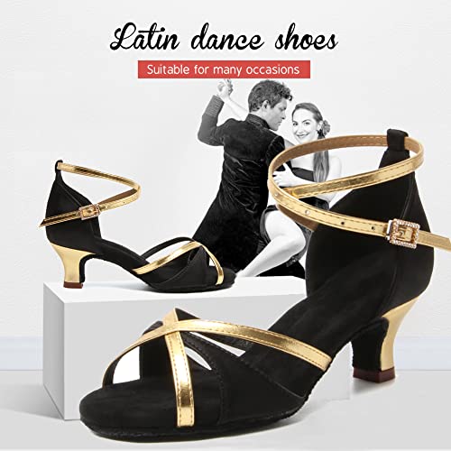 YKXLM Latin Dance Shoes Ballroom Women Salsa Tango Performance Practice Dancing Shoes,2592