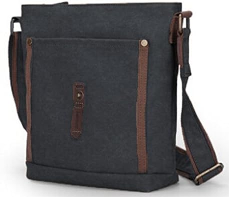 Muzee"Hillside Avenue" Men's Canvas Leiser Messenger Bag - Dark Grey
