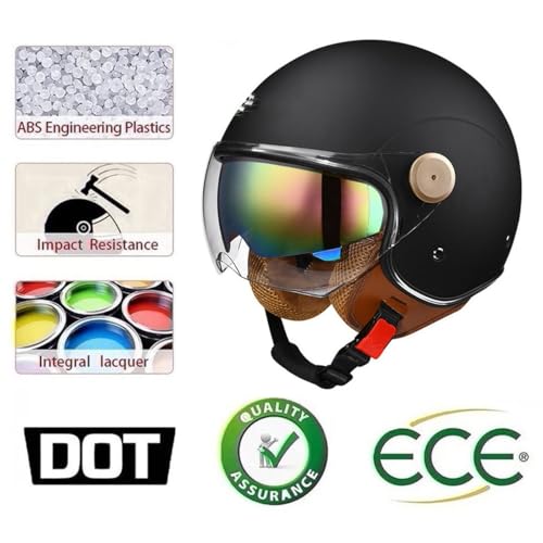 Demi-casque modulable CNNGU style rétro vintage ouvert 3/4 taille M - 3