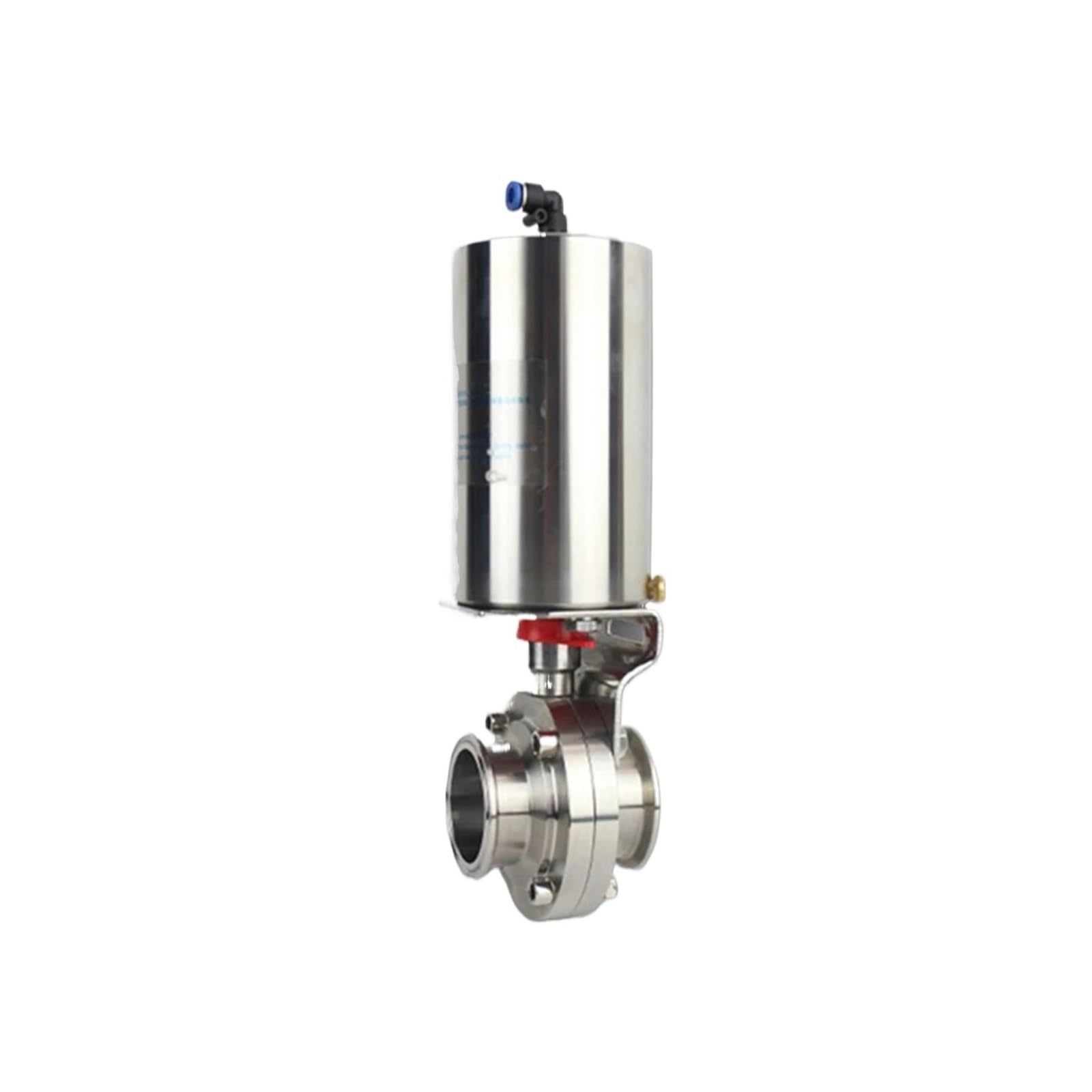 2" Pneumatic Butterfly Valve Stainless Steel 316 Tri Clamp 64MM Actuator Single Acting