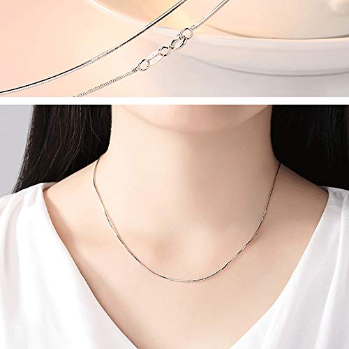 925 Sterling Silver Designer Chain 0.8MM Delicate Italian Box Chain - Super Thin & Strong Lovely Necklaces4