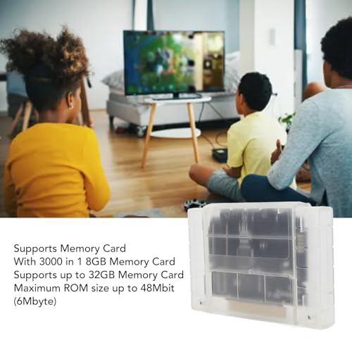 Tarjeta de Grabación de Juegos, Cartucho de Videojuego 3000 en 1 V1.0 para Consola de Juegos SNES, Casete de Juego con Tarjeta de Memoria de 8 GB, Compatible con la Versión