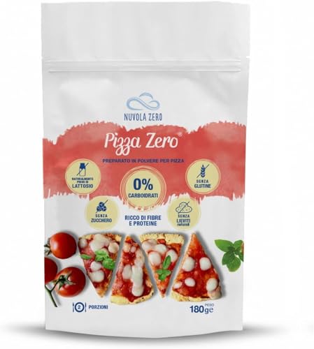 #Commissioniguadagnate<br>Nuvola Zero - Preparato per Pizza Proteica in Polvere 180g x 2 Pizze Cheto Senza carboidrati lieviti Senza glutine lattosio Senza zuccheri Made in Italy