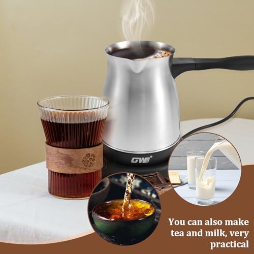 Cafetera Turca Eléctrica Acero Inoxidable 600ml 110V miniatura 5