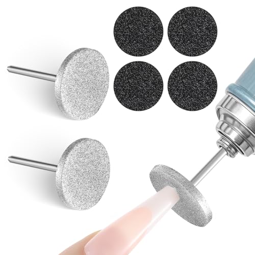 Tyqour 2Pcs Sanding Disc Nail Drill Bits, Electric Foot File Drill Bits, Hard Skin Remover Discs, Nail Drill Bit, Pedicure Supplies Manicure Tools Suitable for Acrylic Nail Salon Foot Care