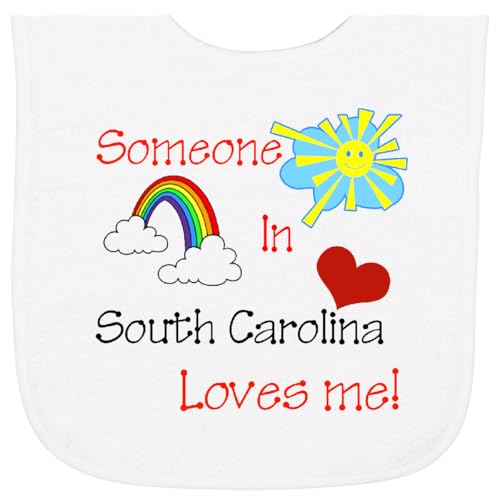 inktastic Someone in South Carolina Loves Me Baby Terry Cloth Bib