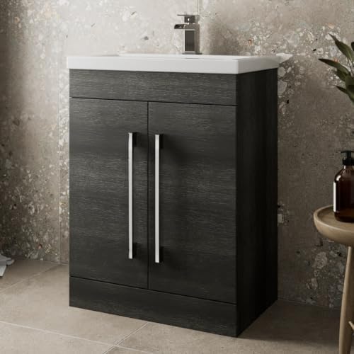 BAYSTONE® Fluted 800mm Bathroom Vanity Unit Ceramic Wash Sink ...