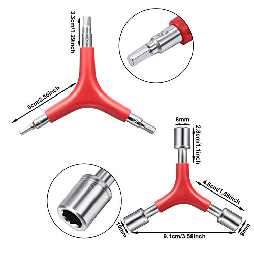image for Mudder 5 Pieces Spoke Tool Kit Includes 8 Cut Open Bicycle Spoke Wrenc